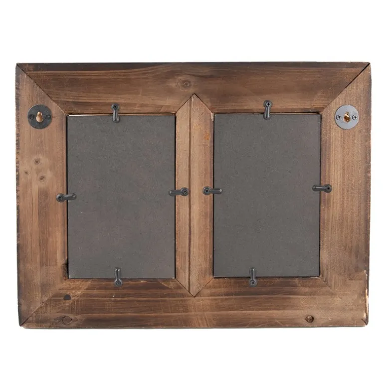 Landelijke duo fotolijst zwart hout 10*15 (2)