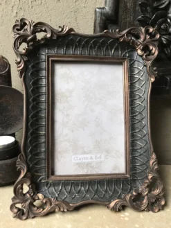 Landelijke fotolijst zwart/bruin 10*15