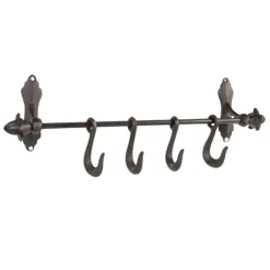 Landelijke ijzeren kapstok met 4 haken 49*8*13