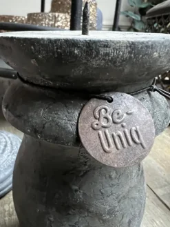 Landelijke kaarsenhouder/kandelaar zwart hout