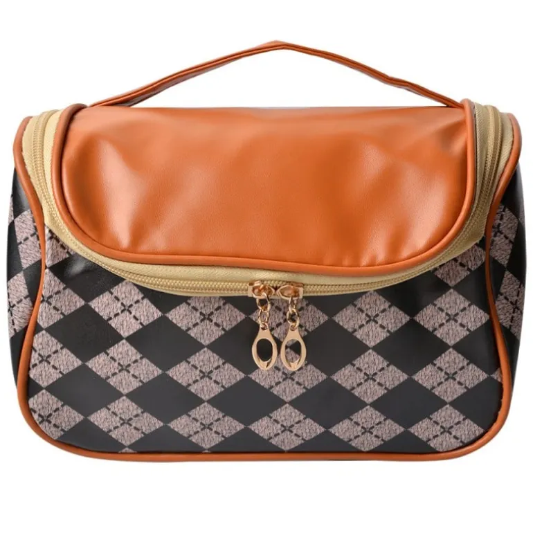 Make-up / toilettas bruin/zwart (M)