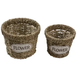 Manden set van 2 Flower rond 16-13cm