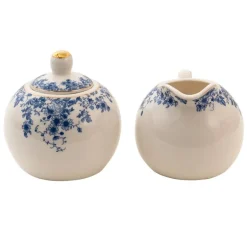 Melk en suikerpot blauwe bloemetjes