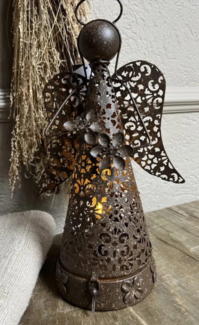 Metalen engel bruin LED 34*20