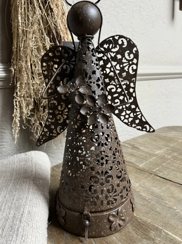 Metalen engel bruin LED 34*20