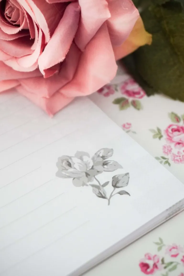 Notitieboek Julia rozen blauw A5