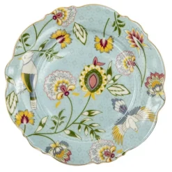 Ontbijtbord bloemen blauw