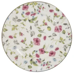 Ontbijt/gebaksbord bloemen 21 cm