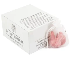 Organza zakje met 3 Amberblokjes konijn + ei Orchidee