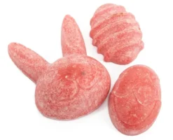 Organza zakje met 3 Amberblokjes konijn + ei Orchidee