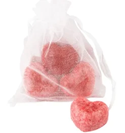 Organza zakje met 3 amberblokjes hart Invicto