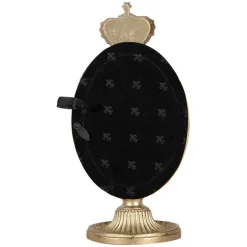 Ovaal fotolijstje op voet kroon goudkleur 7*9