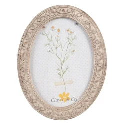 Ovale fotolijst beige/bruin 13*18
