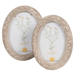 Ovale fotolijst beige/bruin 13*18