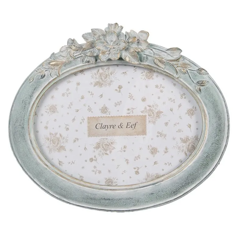 Ovale fotolijst bloem groen 13*18