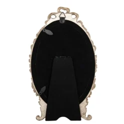 Ovale fotolijst matgoud roosjes 10*15