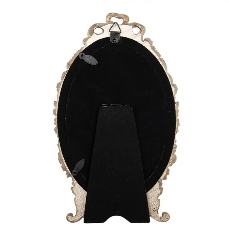 Ovale fotolijst matgoud roosjes 10*15