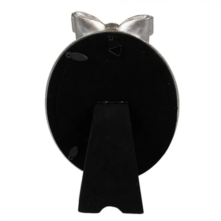 Ovale fotolijst met strik matzilver 10*15