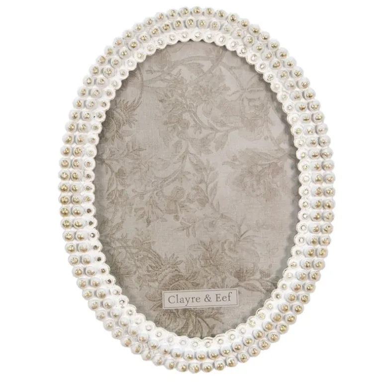 Ovale fotolijst wit 13*18