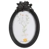 Ovale fotolijst zwart met bloemen 13*18