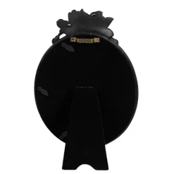 Ovale fotolijst zwart met bloemen 13*18