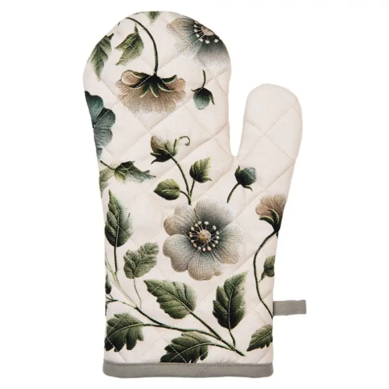 Ovenhandschoen Anemoon beige/groen