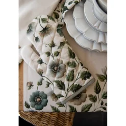 Ovenhandschoen Anemoon beige/groen