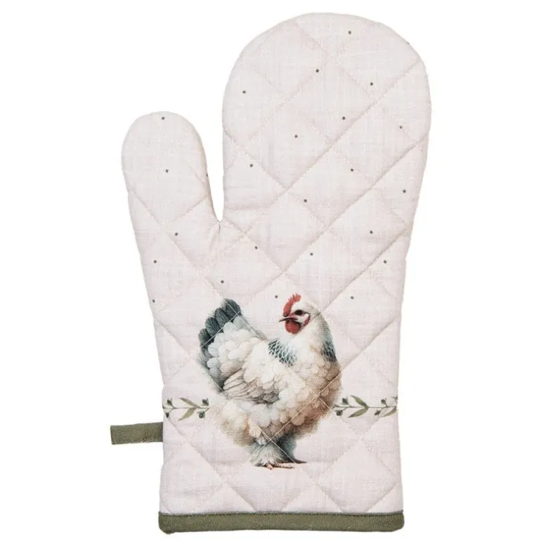Ovenhandschoen boerderij kippen