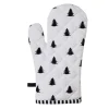 Ovenhandschoen kerstboom wit/zwart