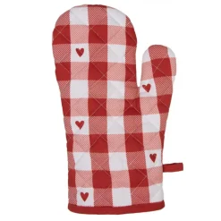 Ovenhandschoen Love It hartjes rood/wit