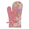 Ovenhandschoen roze met bloemen
