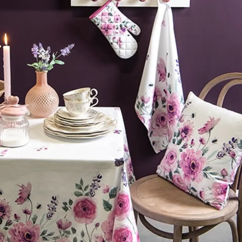 Ovenhandschoen rozen en vlinders roze