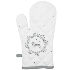 Ovenhandschoen wit/grijs hond