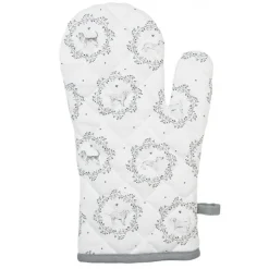 Ovenhandschoen wit/grijs hond