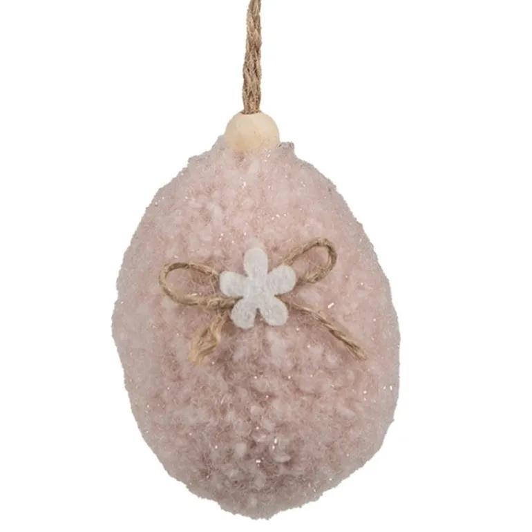 Paashanger ei roze stof 7cm