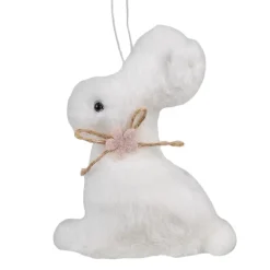 Paashanger pluche konijntje wit 10cm
