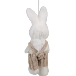 Paashanger pluche konijntje wit/beige 14 cm
