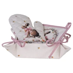 Pannenlap haas en roosjes roze