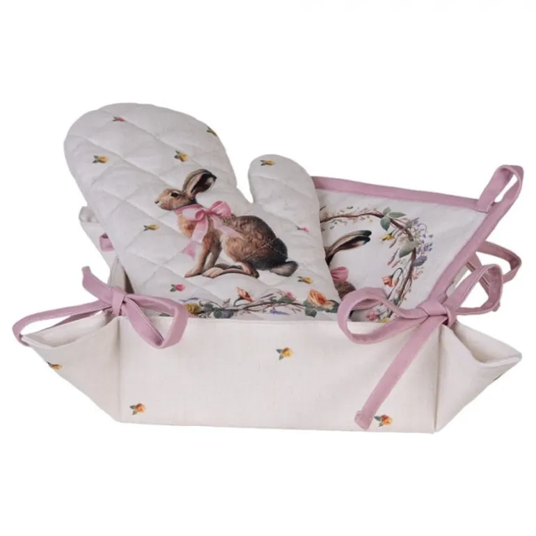 Pannenlap haas en roosjes roze