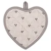 Pannenlap Love It hartjes beige/grijs