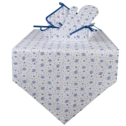 Pannenlap roosjes blauw