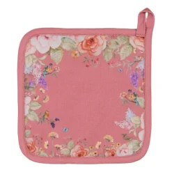 Pannenlap roze met bloemen