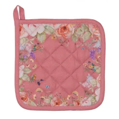 Pannenlap roze met bloemen