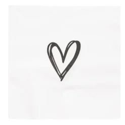 Papieren servetten wit (20) hartje