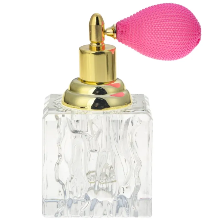 Parfumfles met verstuiver glas / vierkant