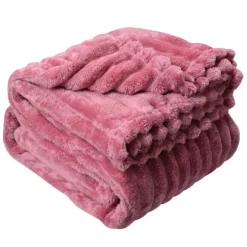 Plaid ribbel roze 180*200