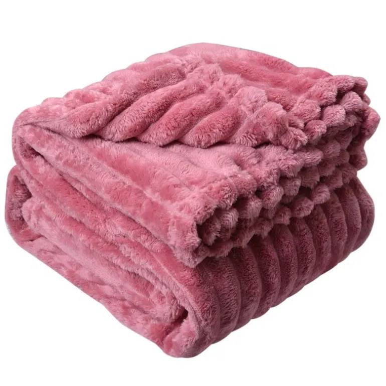 Plaid ribbel roze 180*200