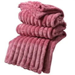 Plaid ribbel roze 180*200