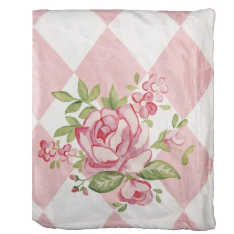 Plaid roze ruit roos 130*170