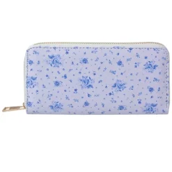 Portemonnee roosjes blauw